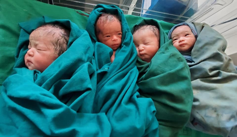 २८ वर्षीया महिलाले जन्माइन् पाँच शिशु