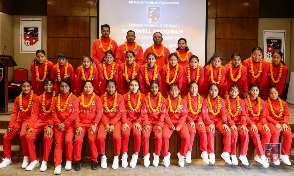 साफ यू-१५ महिला च्याम्पियन्सिप खेल्ने टोलीको बिदाइ, शनिबार बंगलादेश जाँदै